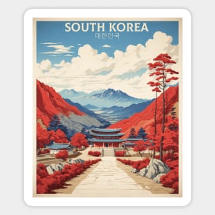 South Korea Travel Tourism Retro Vintage Magnet